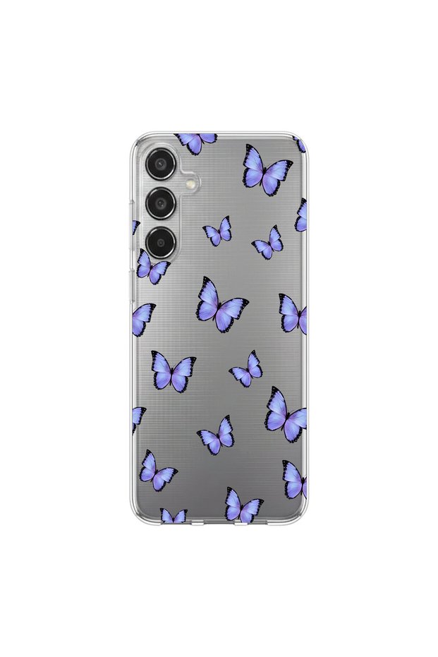 Samsung Galaxy M35 Compatible Butterfly 4 Design Transparent Case