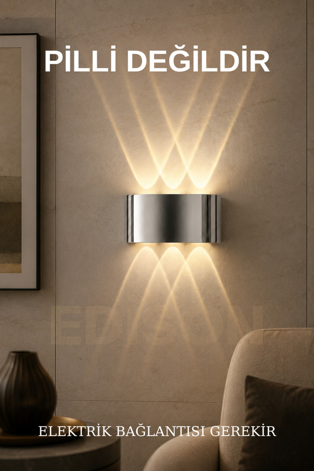 مصباح جداري كهربائي LED فضي اللون، مصباح جداري حديث للديكور، إضاءة ثنائية الاتجاه