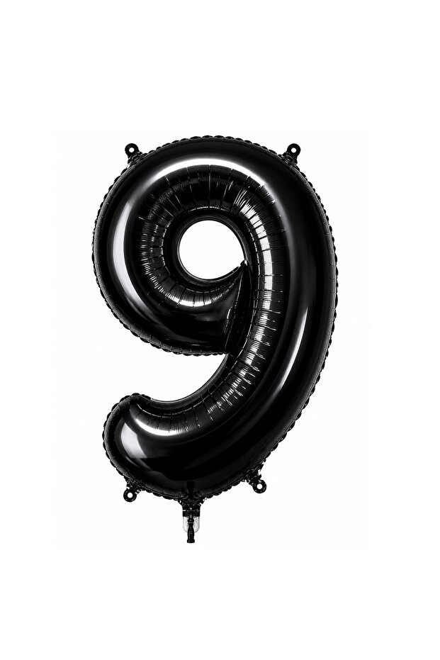9 بالونات من الفويل باللون الأسود (76 سم)