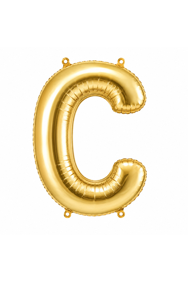 بالون فويلي على شكل حرف C ذهبي اللون (76 سم)