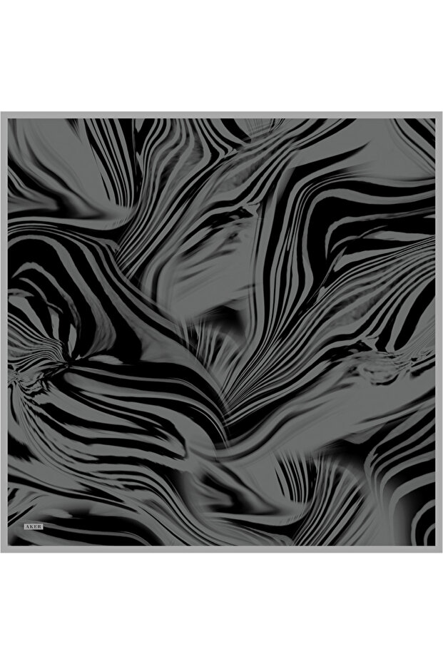 وشاح حريري رمادي مقاس 90×90