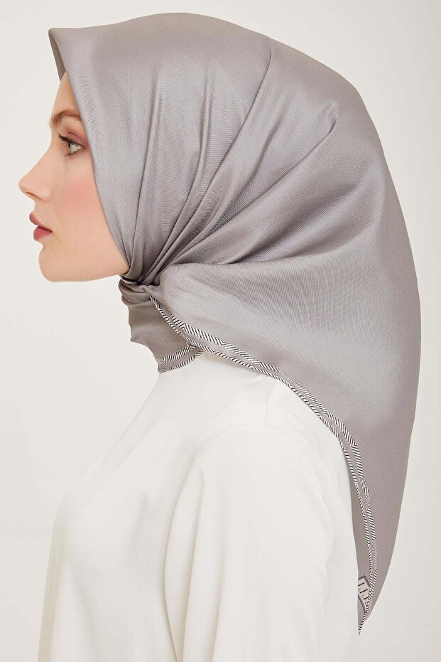 Tivil Silk Scarf Ist 4002- 50 Gray Solid Color