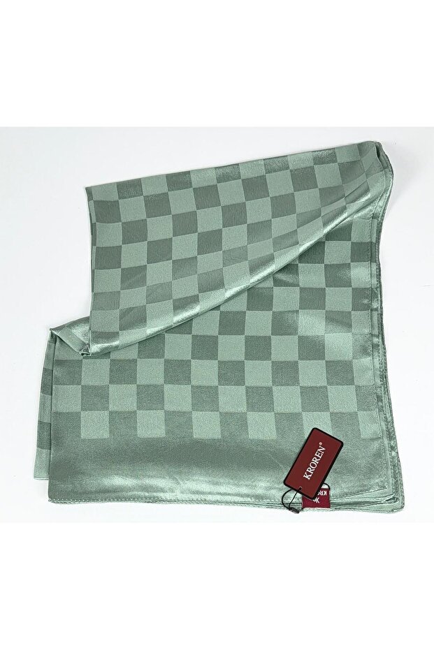 Crepe Jacquard Checkered Pattern Shawl - 70 X 190 - 7379-205