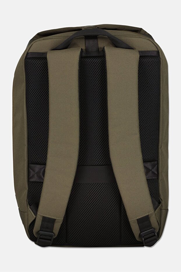 Men Brand Logo Backpack, Olive - 2