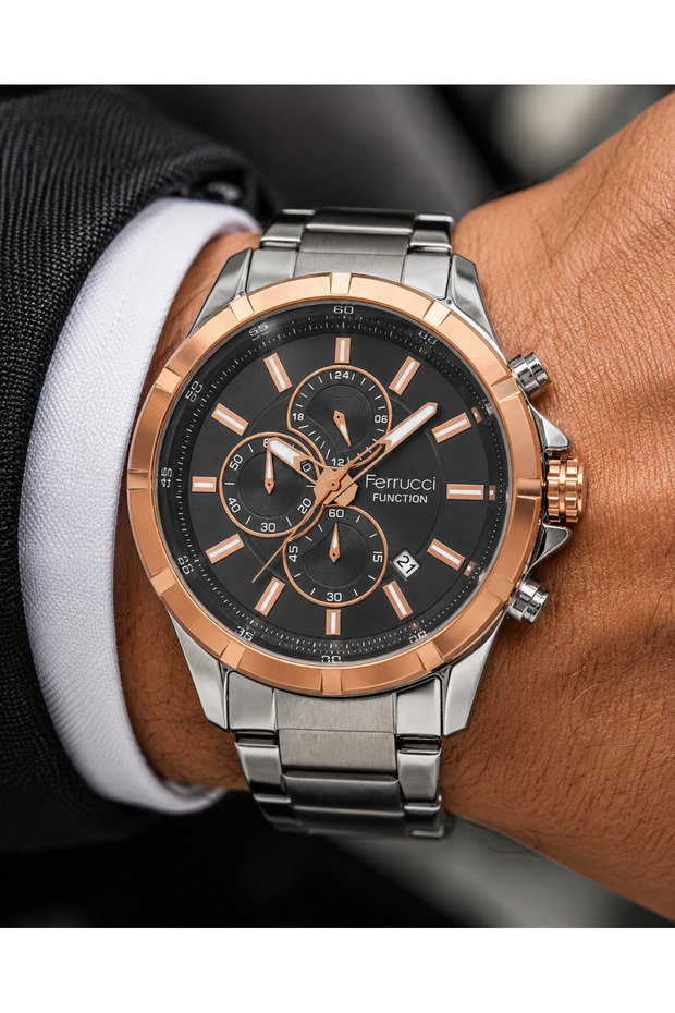 Men's Wristwatch Steel Band Silver Color Function Calendar Casual and Classic Style Gift Boxed