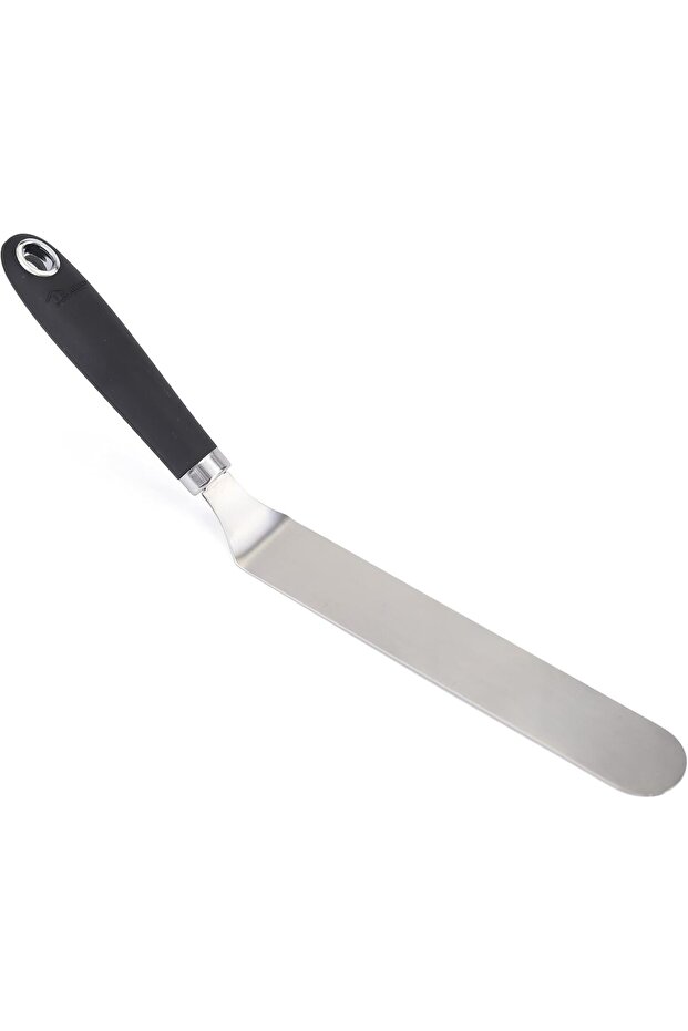 Home Pro Spatula with Handle, Silver/Black