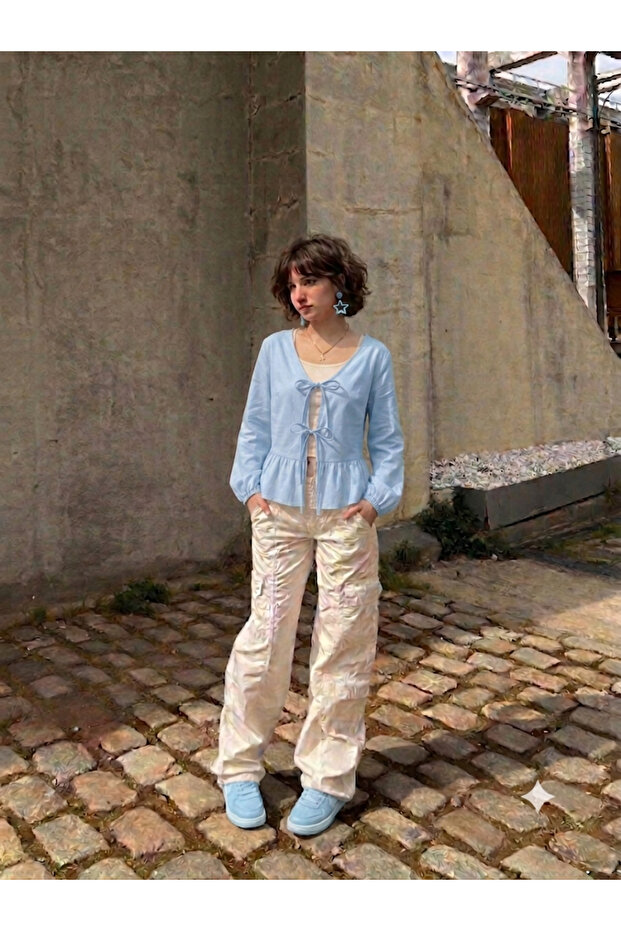 Ruffled Front Tie Bolero Kimono