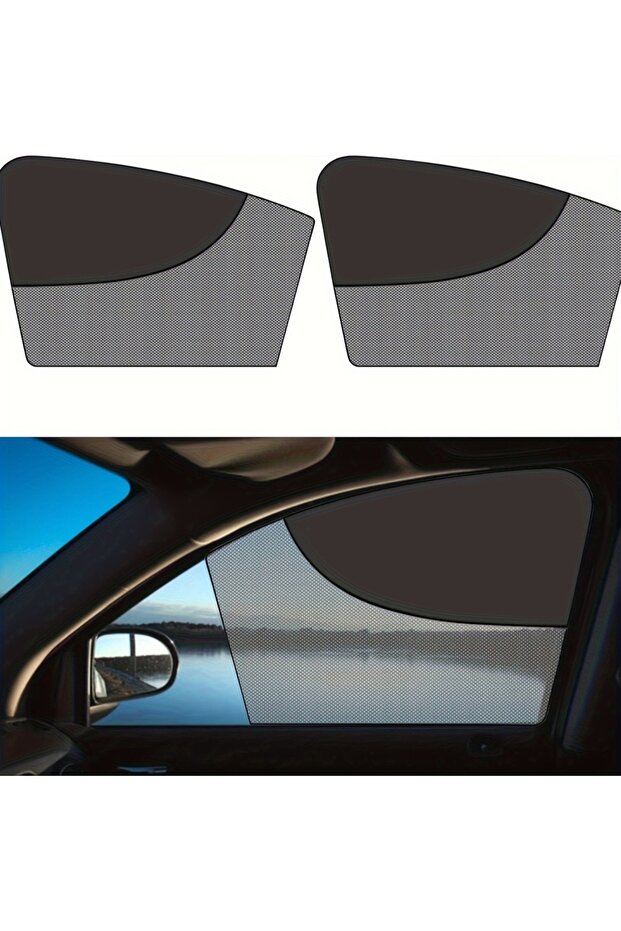 Black - 2pcs 2-Pack Black Magnetic Car Sunshades - UV Protection and Heat Insulation Curtains, Suita