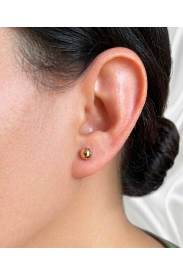 Xuping Vip Steel Laser Cut Ball Earring Set - Antiallergic Classic Ball Model Earrings