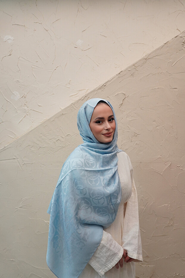 Monogram Pattern Nia Cotton Shawl