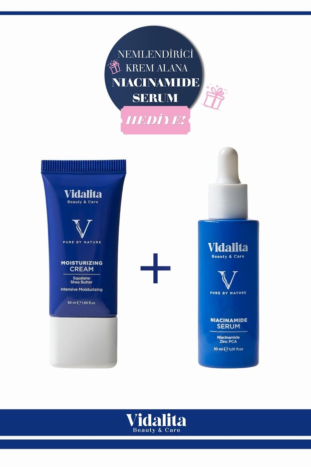 Squalene & Shea Butter Intensive Moisturizing Face Cream 50 ml + FREE 10% Niacinamide & Zinc PCA Serum 30 ml - Pore-Tightening, Anti-Dark Spot, and Sebum-Balancing Serum