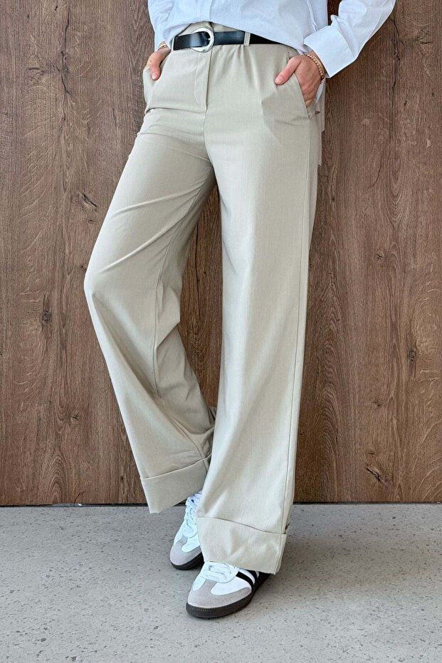 Kuzey Double Leg Pants Beige