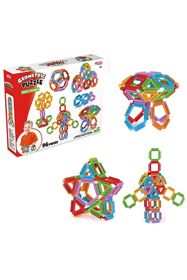 Set de constructie, Dede, Geometric Puzzle, 96 piese - 7