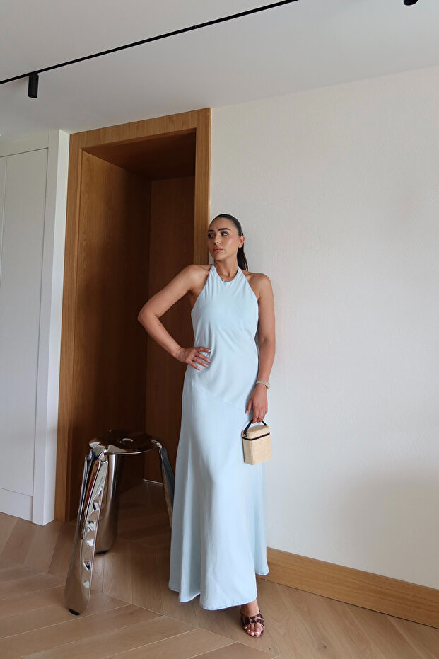 Halter Neck Backless Maxi Dress