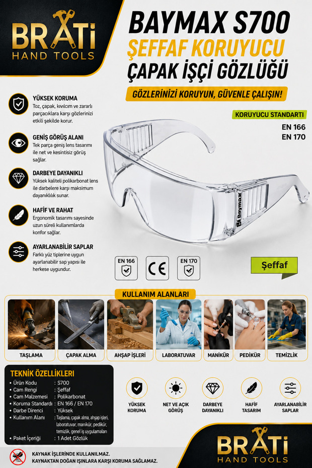 S700 Transparent Protective Goggles - Protective Eyewear