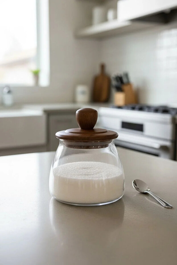 Mien Herry Acacia Lid Glass Jar | 500 ml Storage Jar
