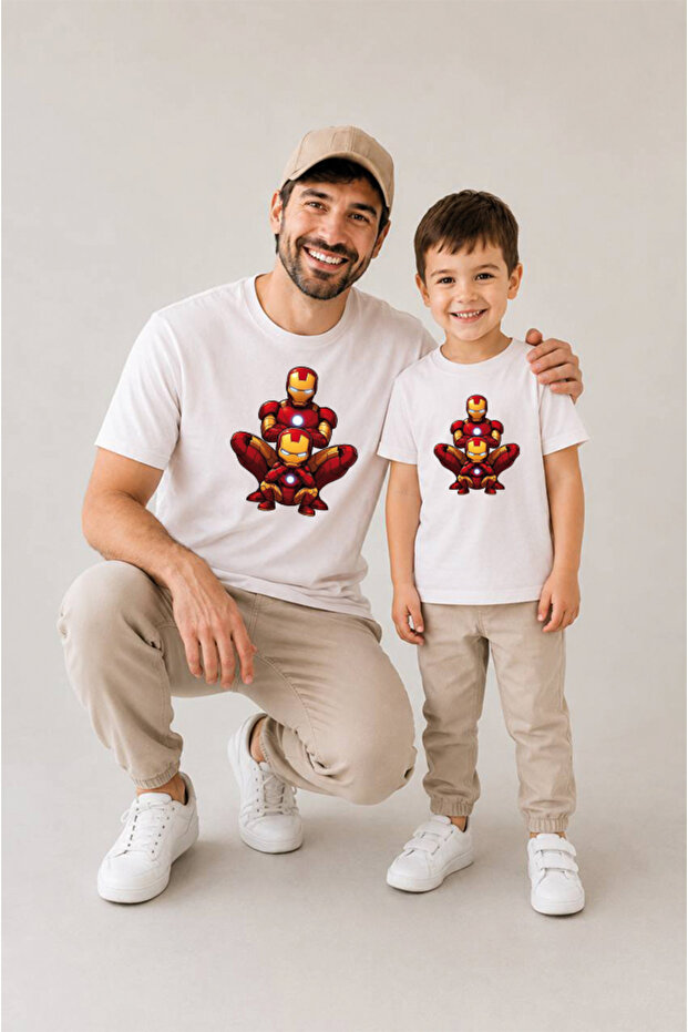 Father Son Combination Sold as a Single Item 100% Cotton Oversize T-Shirt Father's Day Gift