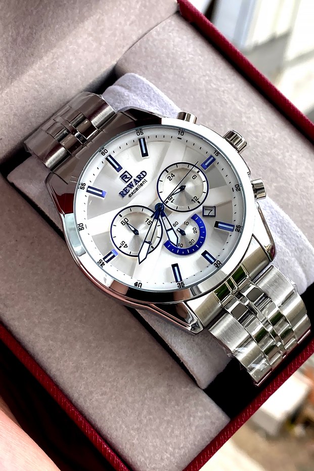 Original 2 Year Warranty Men's Wristwatch Steel Band 3 Atm Water Resistant