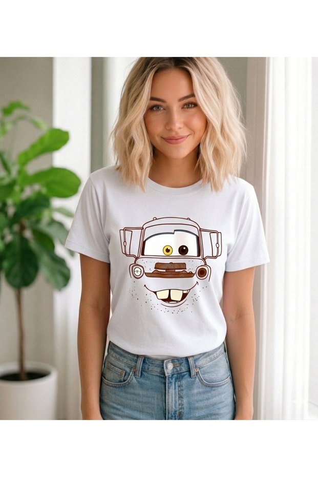 Unisex Oversize T-Shirt Brown Truck Printed 100% Cotton T-Shirt Comfortable Fit