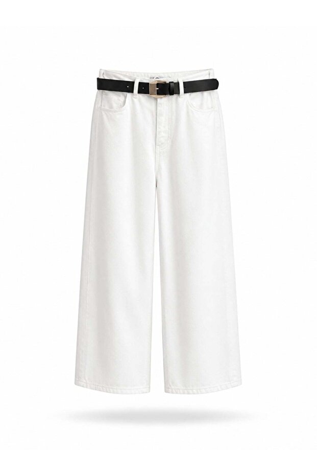 White Belted Tensel Trousers 37-0030