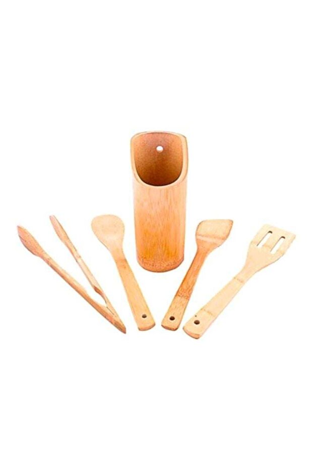 5-Piece Bamboo Kitchen Tool Set Brown 10x33.6x10.6cm