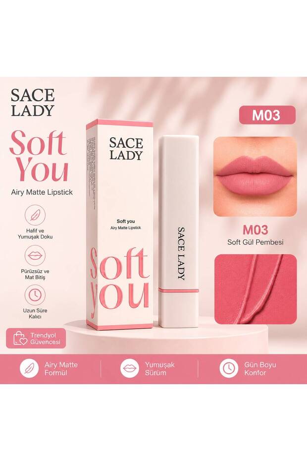 Soft Airy Mat Lipstick – (2.1g)