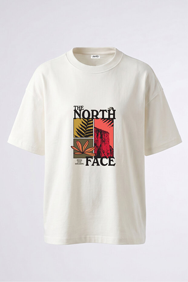 Dag Fern Design Back Printed Cotton White Oversize T-Shirt