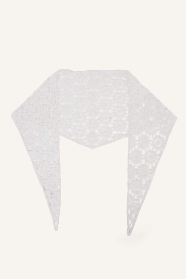Women's Lace Embroidered Ecru Bandana H5495Ax26Sm