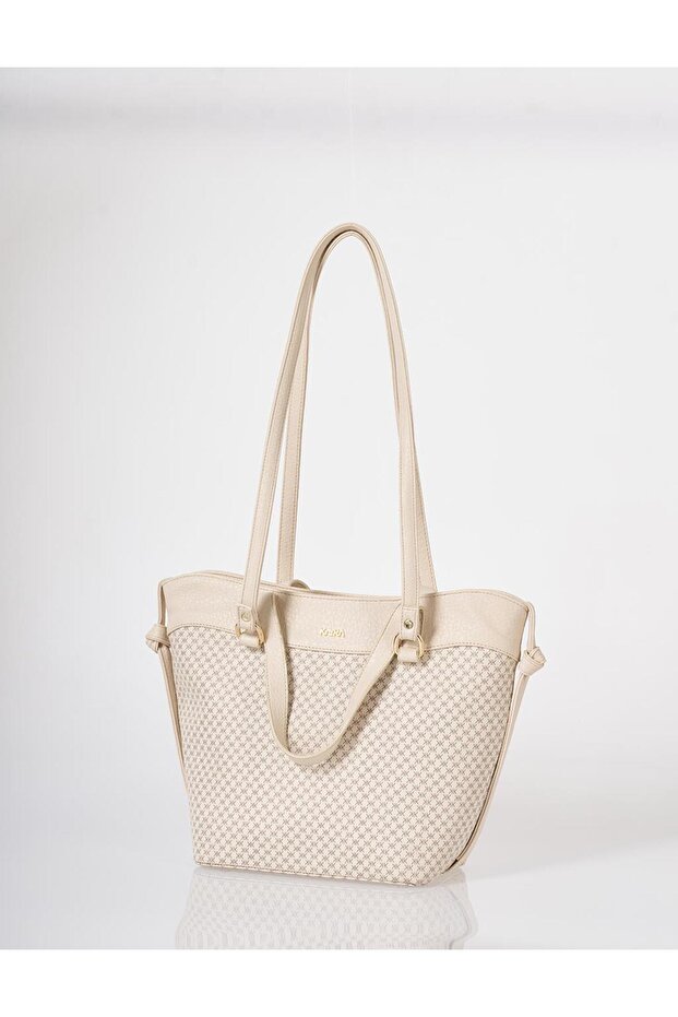 Monogram Pattern Shoulder Bag Cream - 4