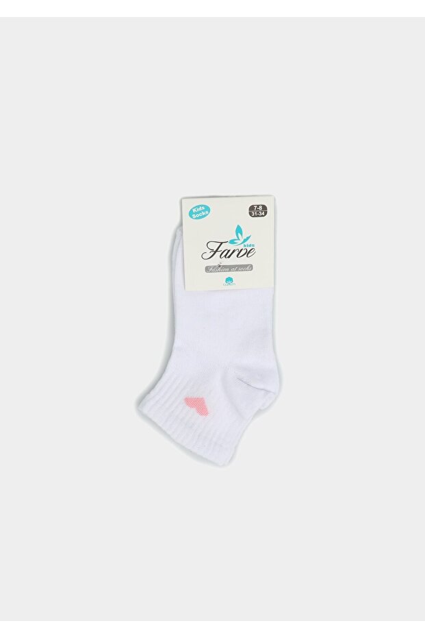 White Hearted Socks White - 1