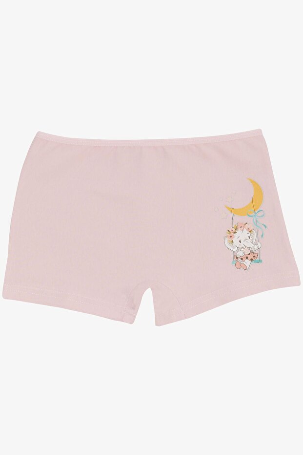 Girl's Boxer Briefs Cute Baby Elephant Printed 5-11 Years Old, Powder