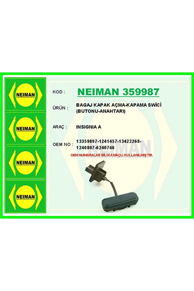 زر تشغيل/إيقاف لباب صندوق السيارة من DRNDS (132132) INSIGNIA A