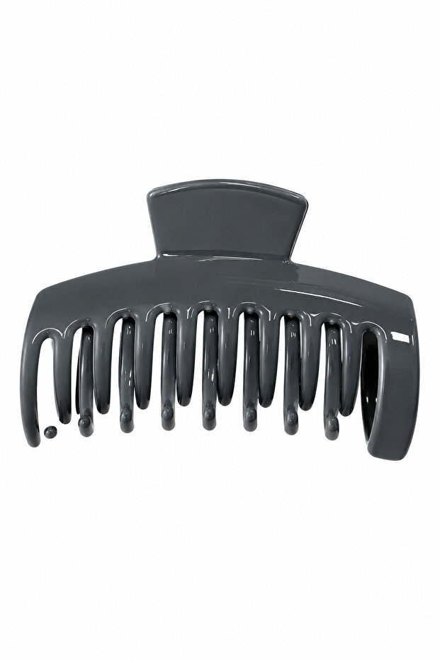 Women's Smoked Gray Shiny Large Size Hair Clip