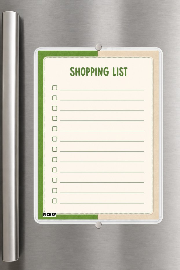 Shopping List - A5 - Magnetic - Pvc - Refrigerator Note Holder & Desktop - Summer Erase - Planner