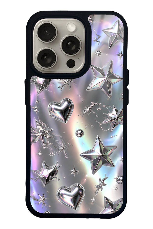 iPhone 15 Pro Chrome Star Dream Design Glossy Phone Case