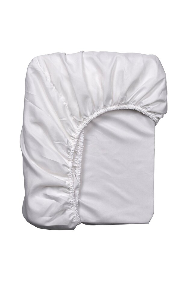 BÄRGLIM Fitted sheet, white, 90 x 200 cm