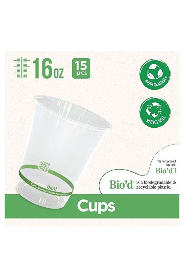 Biodegradable Clear Cup 15 Pcs - 2