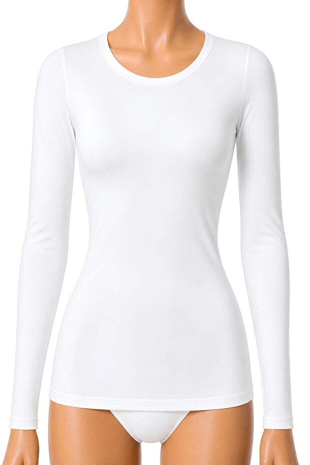 Lycra Long Sleeve Women's T-Shirt White