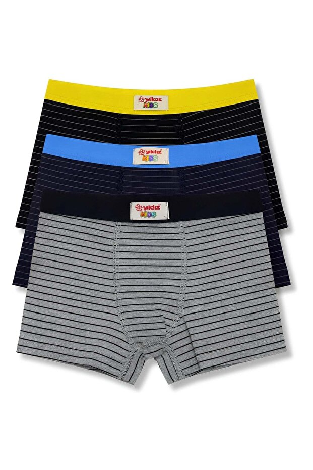Boys' Lycra Towel Waist Boxer Striped 3-Pack