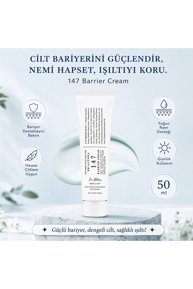 147 Barrier Cream | Barrier Repair Ceramide 7 Layer Hyaluronic Acid Soothing Moisturizing Cream 50 ml