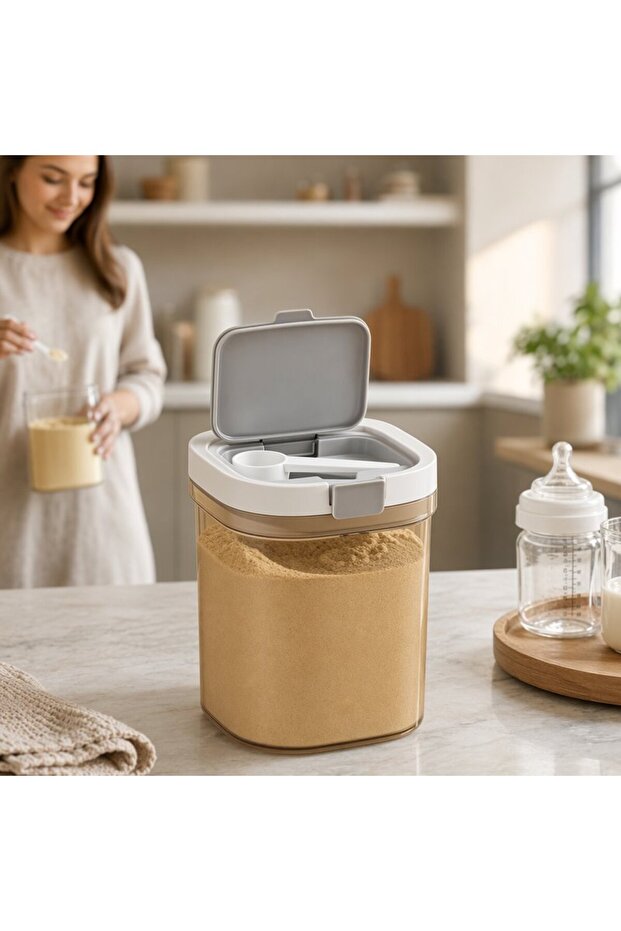1Pc Abs Airtight Lightproof Storage Canister Coffee Cereal Powder Measuring Spoon Portable