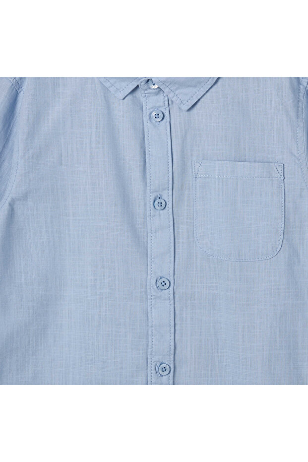 Long Sleeve Shirt with Solid Design - 4