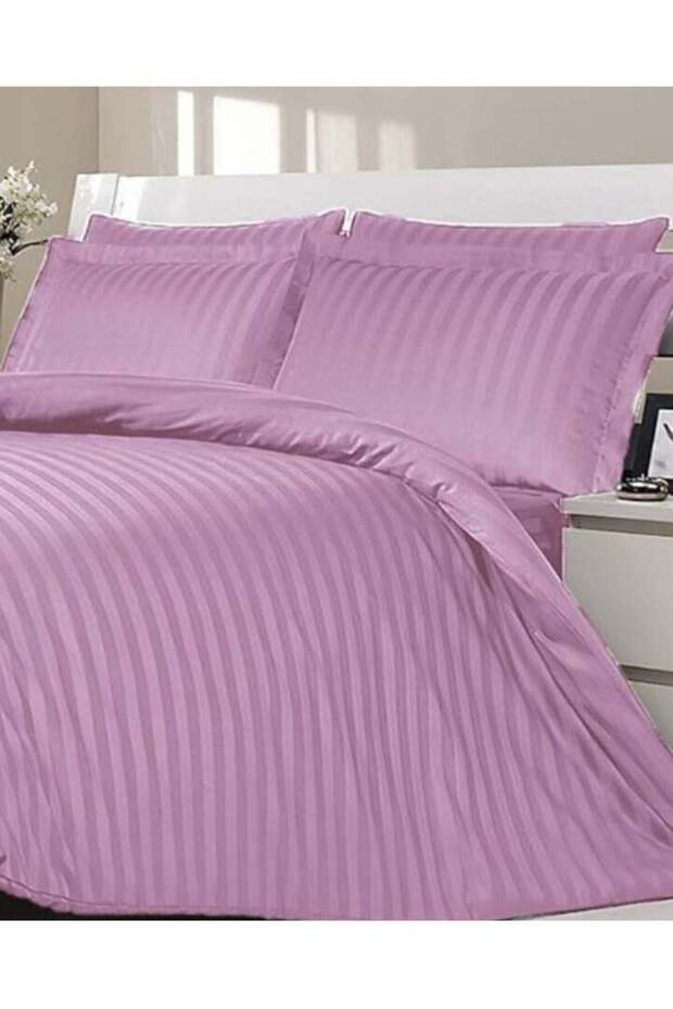Complete Duvet Cover Set with Fitted Sheet, Quilt Covers and Pillowcases (4 Pieces, Pink, King)