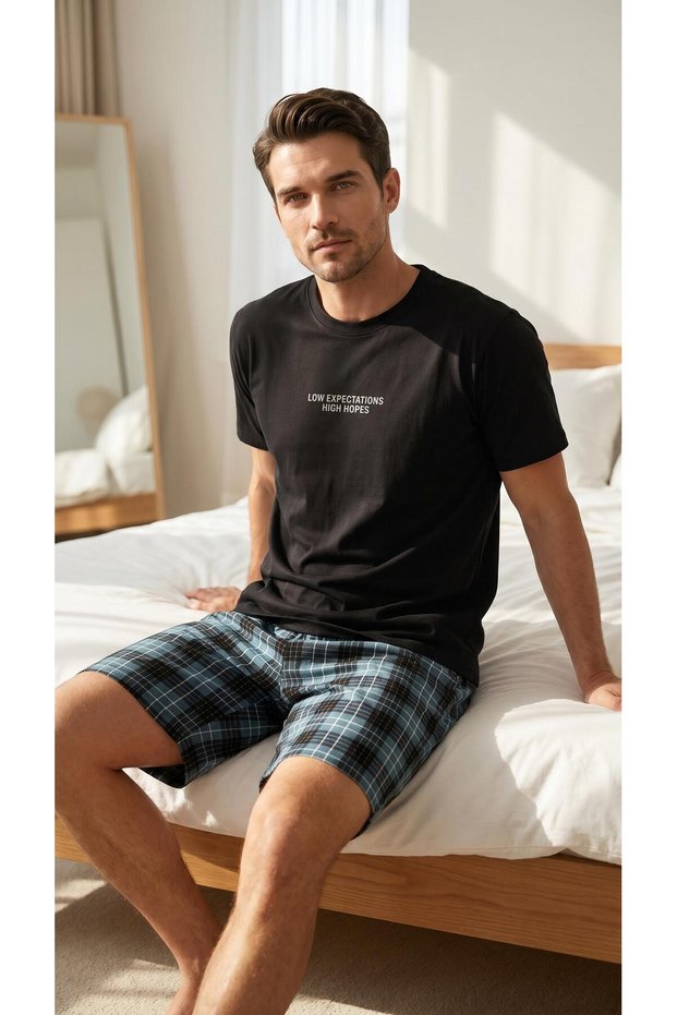 Erkek Şortlu Pijama Takımı
