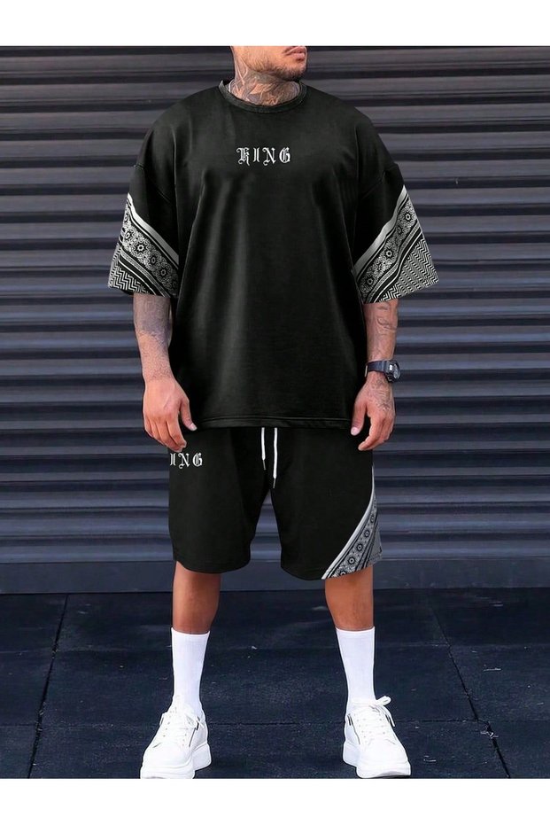 Unisex Oversize Shorts Set Short Sleeve T-Shirt Comfortable Fit Summer Casual Sports