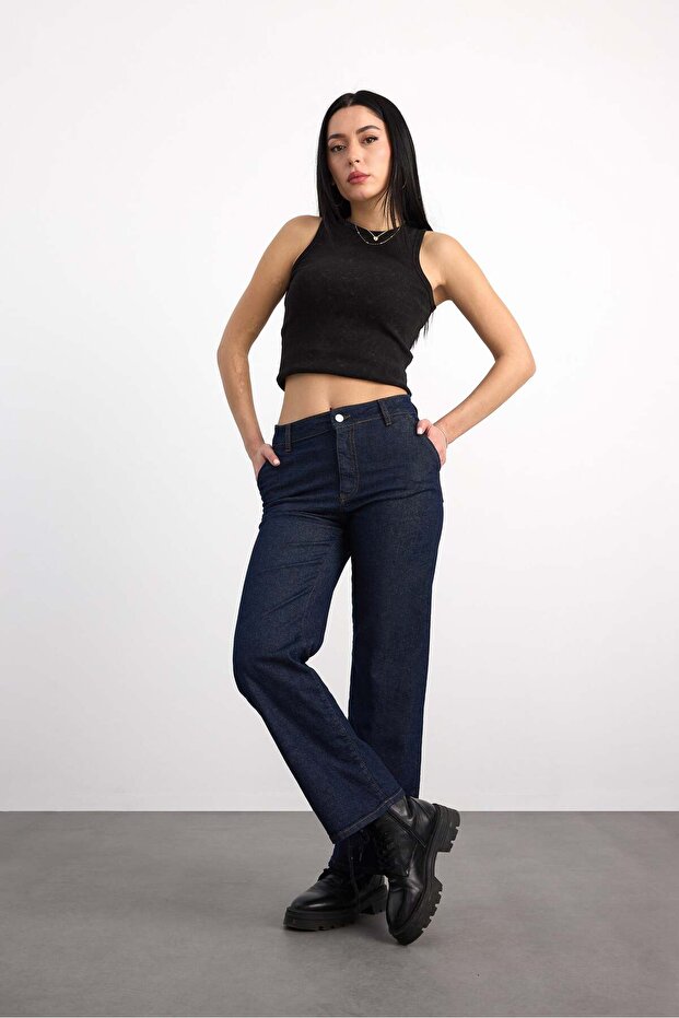 24357-73606 Women's High Straight Denim Pants 24357-73606