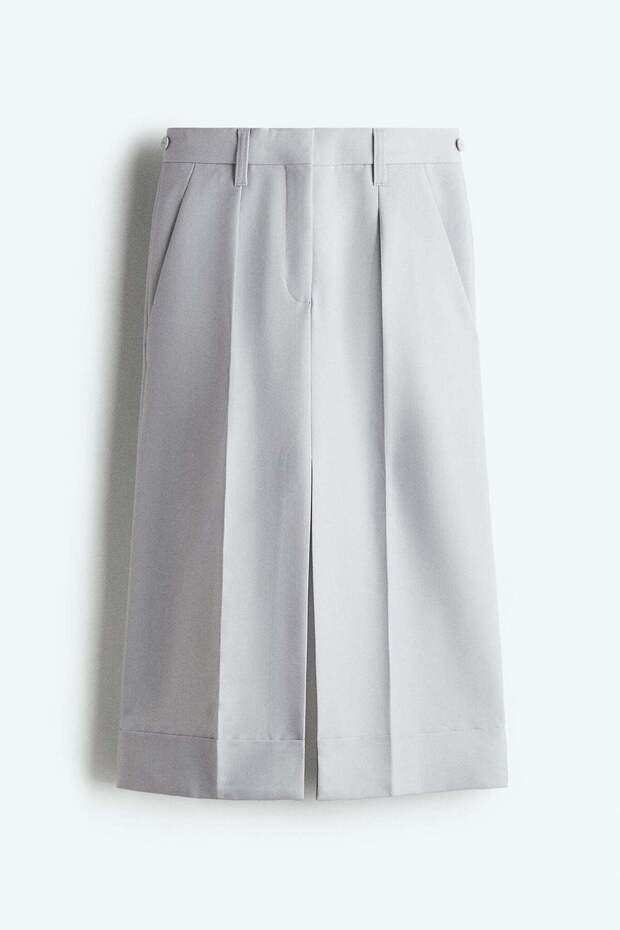 Tailored wool-blend skirt