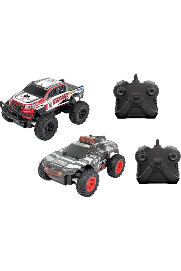 1:24 Twin RC Car Set | Audi RS Q E-Tron & Toyota Hilux, Ages 6+