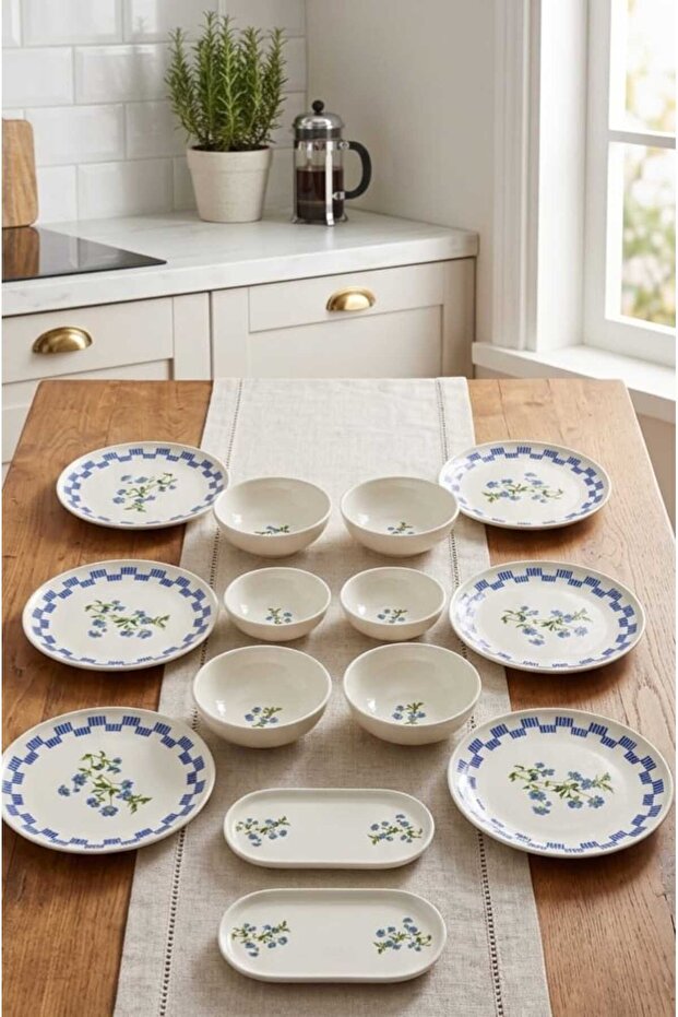 Belora 14 Piece Modern,1. Class Porcelain Breakfast Set (11182)