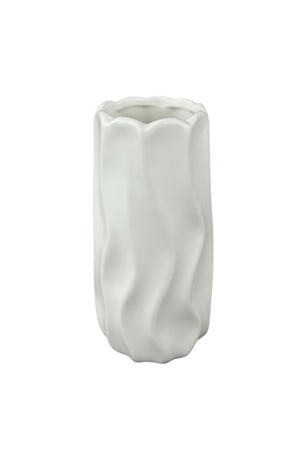 White Ceramic Vase 18 cm - 2